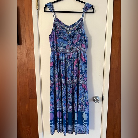 Nine Lives Bazaar Fleur Dress in Lapis - Picture 4 of 9